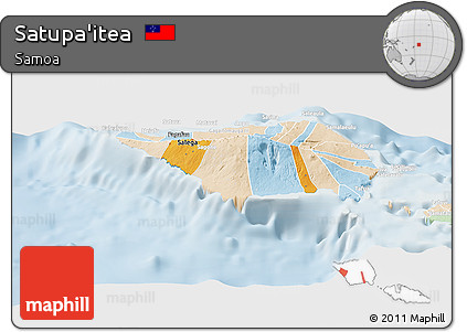 Political Panoramic Map of Satupa'itea, lighten
