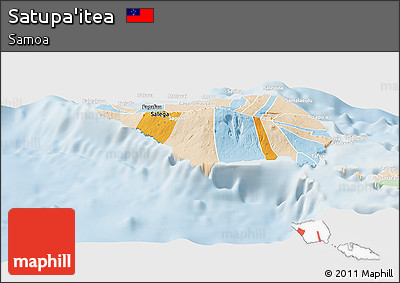 Political Panoramic Map of Satupa'itea, lighten