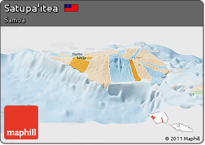 Political Panoramic Map of Satupa'itea, lighten