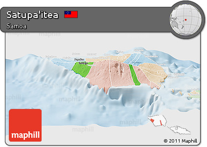 Political Shades Panoramic Map of Satupa'itea, lighten