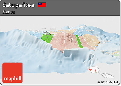 Political Shades Panoramic Map of Satupa'itea, lighten
