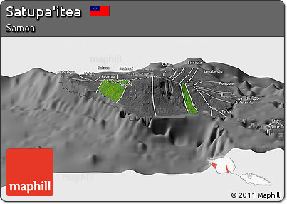Satellite Panoramic Map of Satupa'itea, desaturated