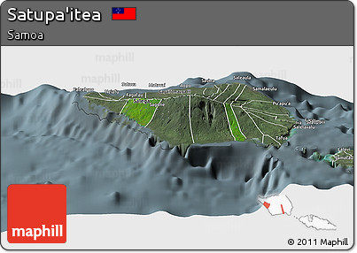 Satellite Panoramic Map of Satupa'itea, semi-desaturated