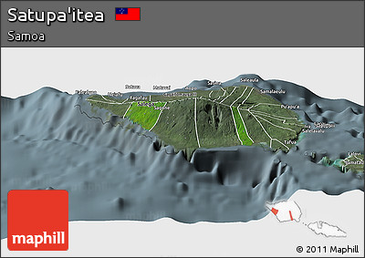 Satellite Panoramic Map of Satupa'itea, semi-desaturated