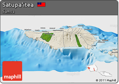 Satellite Panoramic Map of Satupa'itea, shaded relief outside