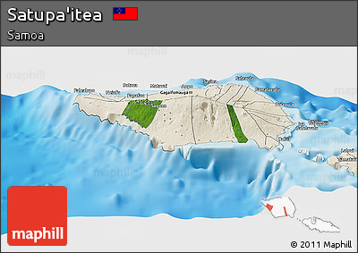 Satellite Panoramic Map of Satupa'itea, shaded relief outside