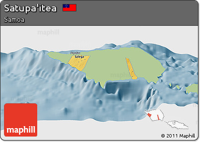 Savanna Style Panoramic Map of Satupa'itea, single color outside