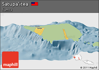 Savanna Style Panoramic Map of Satupa'itea, single color outside