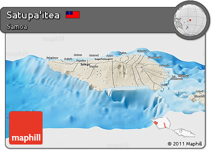 Shaded Relief Panoramic Map of Satupa'itea