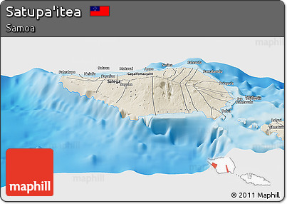 Shaded Relief Panoramic Map of Satupa'itea