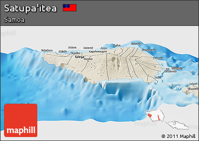 Shaded Relief Panoramic Map of Satupa'itea