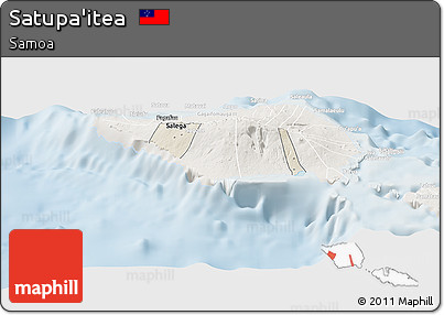Shaded Relief Panoramic Map of Satupa'itea, lighten