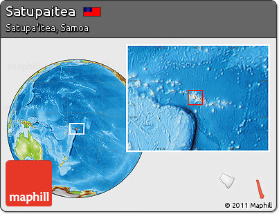 Physical Location Map of Satupaitea, highlighted country, within the entire country