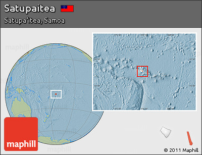 Savanna Style Location Map of Satupaitea, highlighted country, within the entire country, hill shading