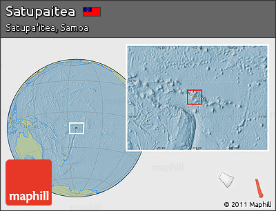 Savanna Style Location Map of Satupaitea, highlighted parent region, within the entire country, hill shading