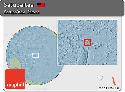 Savanna Style Location Map of Satupaitea, hill shading