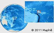 Shaded Relief Location Map of Satupaitea, highlighted country, within the entire country