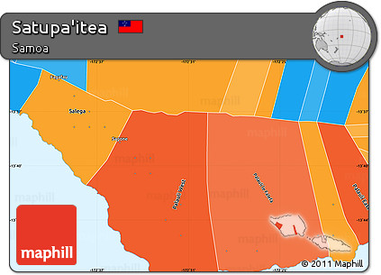 Political Simple Map of Satupa'itea, political shades outside