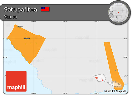 Political Simple Map of Satupa'itea, single color outside