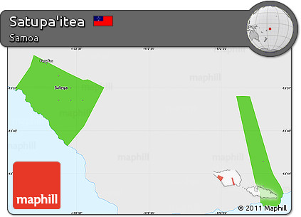 Political Shades Simple Map of Satupa'itea, single color outside