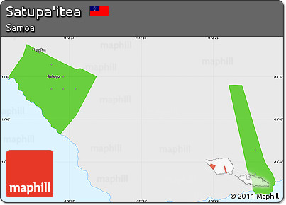 Political Shades Simple Map of Satupa'itea, single color outside