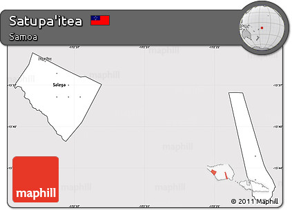 Silver Style Simple Map of Satupa'itea, cropped outside