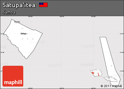 Silver Style Simple Map of Satupa'itea, cropped outside