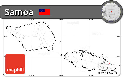 Blank Simple Map of Samoa, no labels