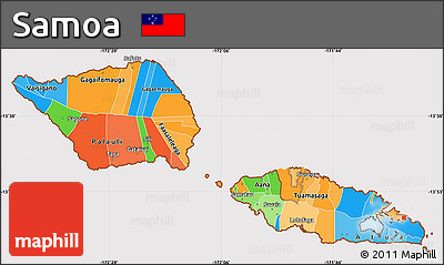 Political Simple Map of Samoa, cropped outside