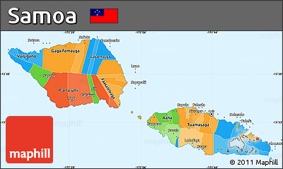 Political Simple Map of Samoa