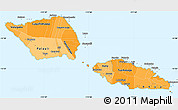 Political Shades Simple Map of Samoa, political outside