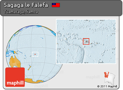 Political Location Map of Sagaga Le Falefa, highlighted country, highlighted parent region