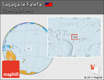 Political Location Map of Sagaga Le Falefa, highlighted country, highlighted parent region