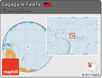 Political Location Map of Sagaga Le Falefa, highlighted country, highlighted parent region