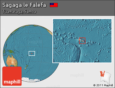 Satellite Location Map of Sagaga Le Falefa, highlighted country, highlighted parent region