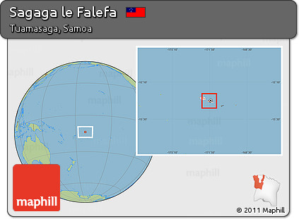 Savanna Style Location Map of Sagaga Le Falefa, highlighted country, highlighted parent region