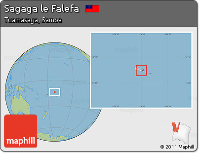 Savanna Style Location Map of Sagaga Le Falefa, highlighted country, highlighted parent region