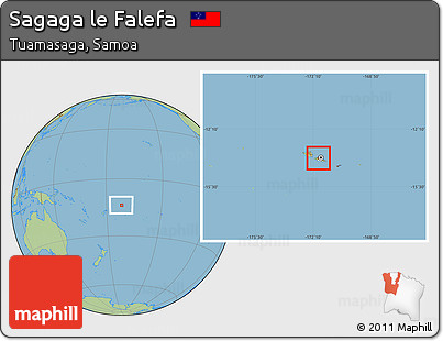 Savanna Style Location Map of Sagaga Le Falefa, highlighted parent region, within the entire country