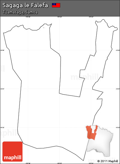 Blank Simple Map of Sagaga Le Falefa, cropped outside