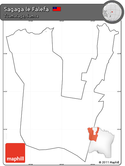 Blank Simple Map of Sagaga Le Falefa, cropped outside