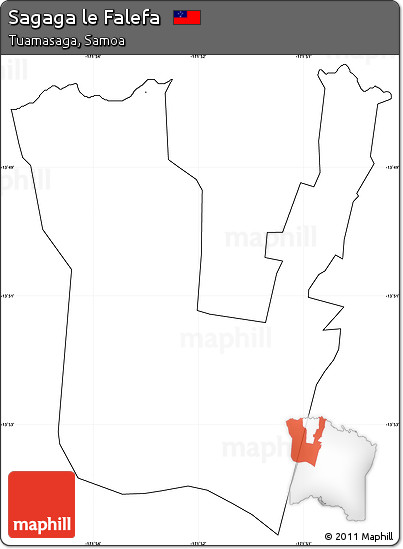 Blank Simple Map of Sagaga Le Falefa, cropped outside