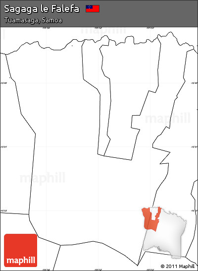Blank Simple Map of Sagaga Le Falefa, no labels