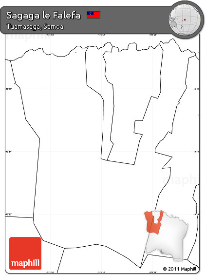 Blank Simple Map of Sagaga Le Falefa, no labels