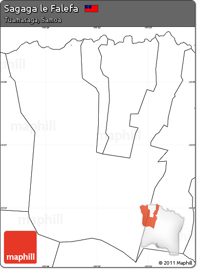 Blank Simple Map of Sagaga Le Falefa, no labels