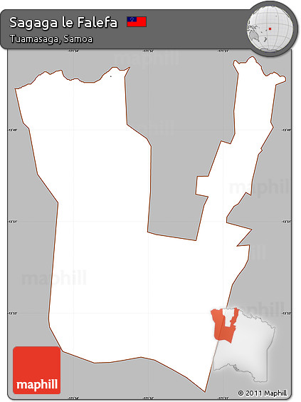 Gray Simple Map of Sagaga Le Falefa, cropped outside