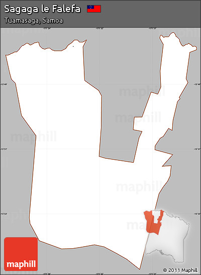 Gray Simple Map of Sagaga Le Falefa, cropped outside
