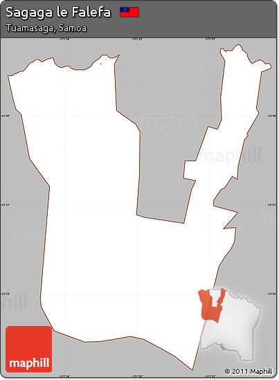 Gray Simple Map of Sagaga Le Falefa, cropped outside