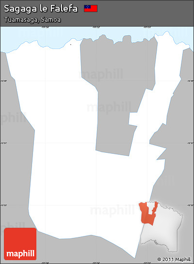 Gray Simple Map of Sagaga Le Falefa, single color outside