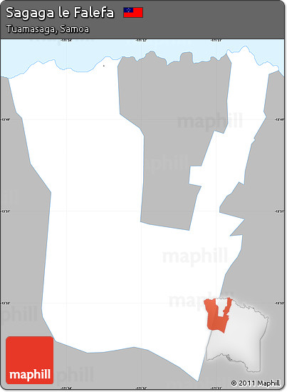 Gray Simple Map of Sagaga Le Falefa, single color outside