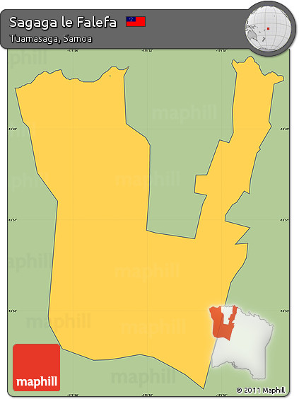Savanna Style Simple Map of Sagaga Le Falefa, cropped outside